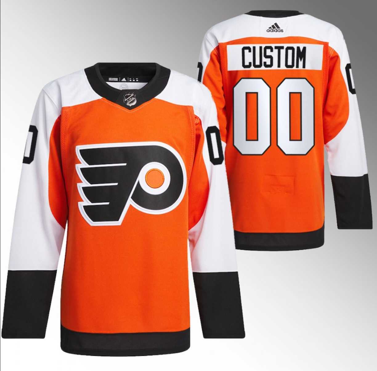 Men%27s Philadelphia Flyers Custom 2023-24 Orange Stitched Jersey